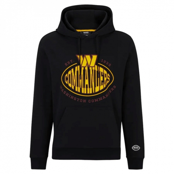 Men's Washington Commanders Black BOSS X Touchback Pullover Hoodie