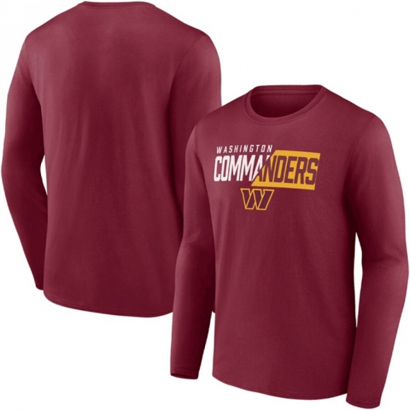 Men's Washington Commanders Burgundy One Two Long Sleeve T-Shirt