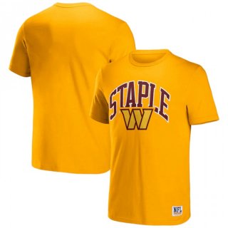 Men's Washington Commanders x Staple Yellow Logo Lockup T-Shirt