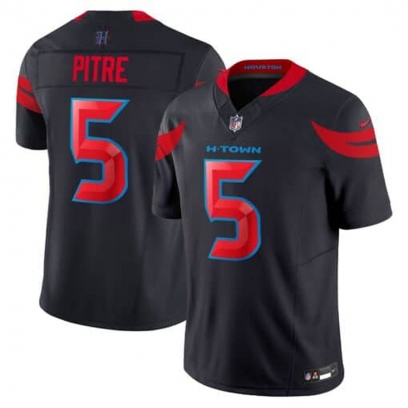 Men's Nike Jalen Pitre Navy Blue Houston Texans #5 Vapor F.U.S.E. Limited Jersey