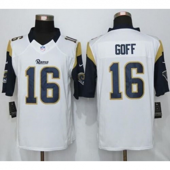 Nike Rams #16 Jared Goff White Men's Stitched NFL Limited Jersey