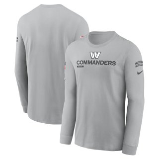 Men's Washington Commanders Nike Gray 2024 Salute To Service Long Sleeve T-Shirt