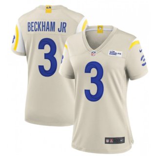 Women's Los Angeles Rams #3 Odell Beckham Jr. Bone Vapor Untouchable Limited Stitched Jersey(Run Small)