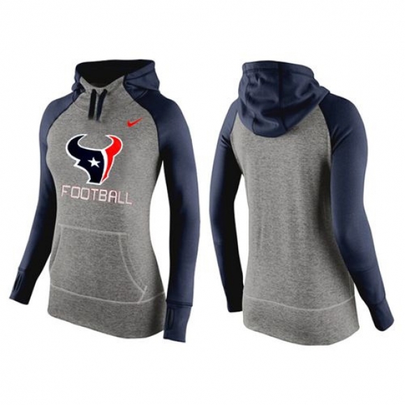 Women's Nike Houston Texans Performance Hoodie Grey & Dark Blue