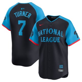 Men's National League Trea Turner Nike Navy 2024 MLB All-Star Game Limited Player Jersey