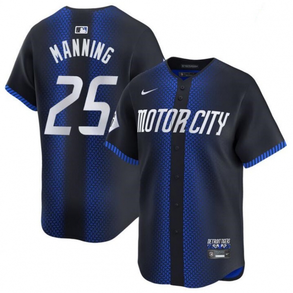 Men's Detroit Tigers #25 Matt Manning 2024 Navy City Connect Cool Base Limited Stitched Jersey