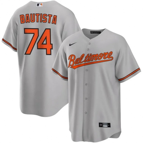 Men's Baltimore Orioles #74 Felix Bautista Gray Road Jersey