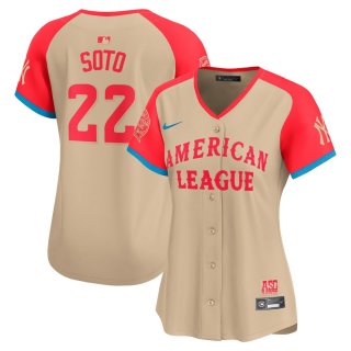 Women's American League Juan Soto Nike Cream 2024 MLB All-Star Game Limited Player Jersey