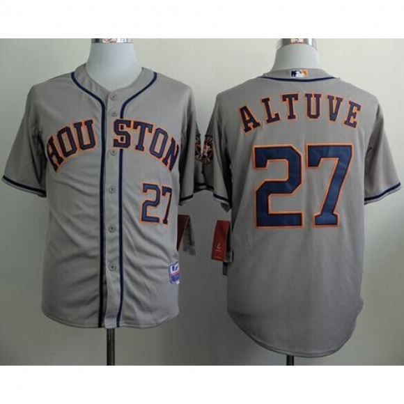 Astros #27 Jose Altuve Grey Cool Base Stitched MLB Jersey