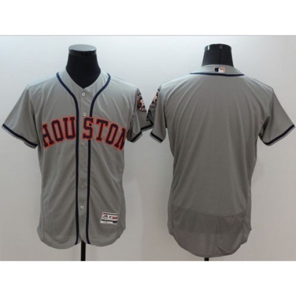 Astros Blank Grey Flexbase Authentic Collection Stitched MLB Jersey