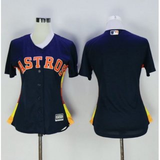 Astros Blank Navy Blue Women's Alternate Stitched MLB Jersey