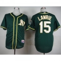 Athletics #15 Brett Lawrie Green Cool Base Stitched MLB Jersey