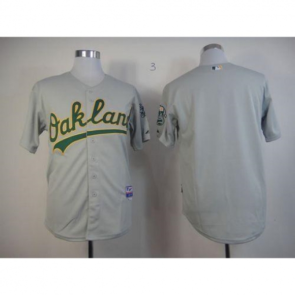 Athletics Blank Grey Cool Base Stitched MLB Jersey