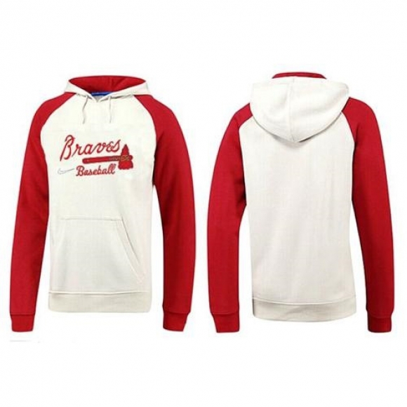 Atlanta Braves Pullover Hoodie White & Red