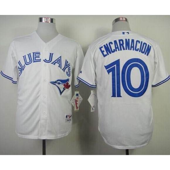 Blue Jays #10 Edwin Encarnacion White Stitched MLB Jersey