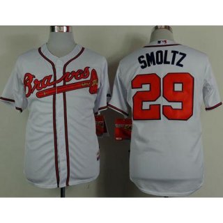 Braves #29 John Smoltz White Cool Base Stitched MLB Jersey