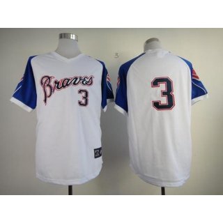 Braves #3 Dale Murphy White 1974 Throwback Stitched MLB Jersey