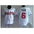 Braves #6 Bobby Cox White Cool Base Stitched MLB Jersey