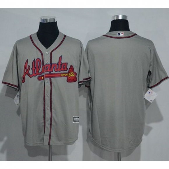 Braves Blank Grey New Cool Base Stitched MLB Jersey