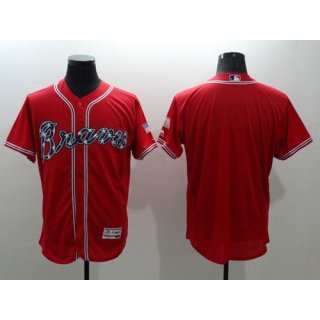 Braves Blank Red Flexbase Authentic Collection Stitched MLB Jersey