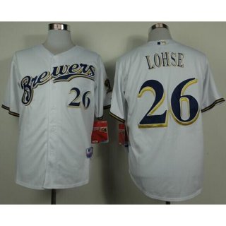 Brewers #26 Kyle Lohse White Cool Base Stitched MLB Jersey