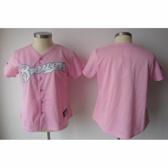 Brewers Blank Pink Lady Fashion Stitched MLB Jersey