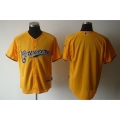 Brewers Blank Yellow Cerveceros Cool Base Stitched MLB Jersey