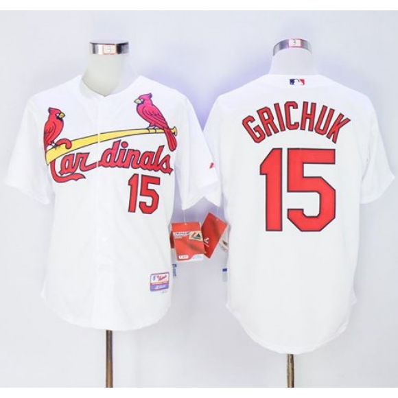 Cardinals #15 Randal Grichuk White Cool Base Stitched MLB Jersey