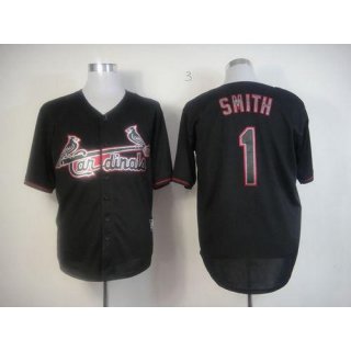 Cardinals #1 Ozzie Smith Black Fashion Stitched MLB Jersey