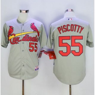 Cardinals #55 Stephen Piscotty Grey Cool Base Stitched MLB Jersey