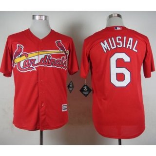 Cardinals #6 Stan Musial Red Cool Base Stitched MLB Jersey