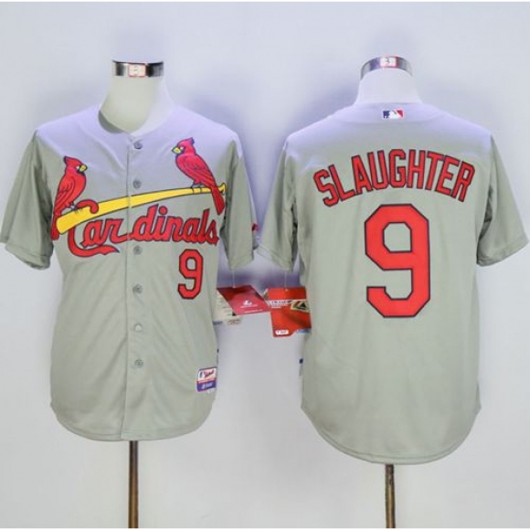 Cardinals #9 Enos Slaughter Grey Cool Base Stitched MLB Jersey