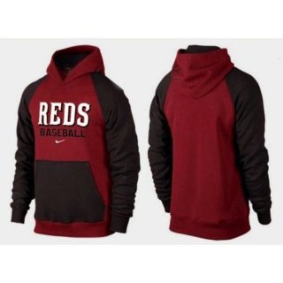 Cincinnati Reds Pullover Hoodie Burgundy Red & Black