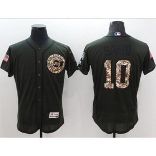 Cubs #10 Ron Santo Green Flexbase Authentic Collection Salute to Service Stitched MLB Jersey