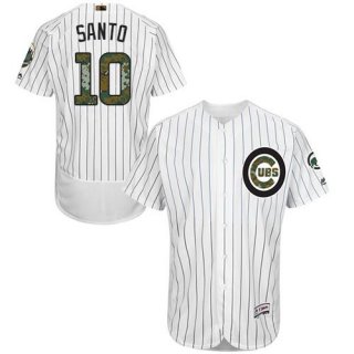 Cubs #10 Ron Santo White(Blue Strip) Flexbase Authentic Collection 2016 Memorial Day Stitched MLB Jersey