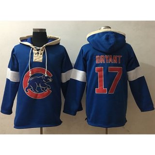 Cubs #17 Kris Bryant Blue Pullover MLB Hoodie