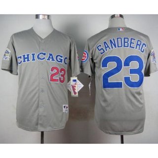 Cubs #23 Ryne Sandberg Grey 1990 Turn Back The Clock Stitched MLB Jersey