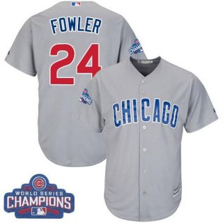 Cubs #24 Dexter Fowler Grey Road 2016 World Series Champions Stitched Youth MLB Jersey