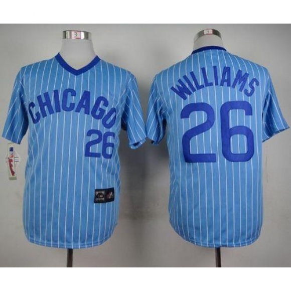 Cubs #26 Billy Williams Blue(White Strip) Cooperstown Throwback Stitched MLB Jersey