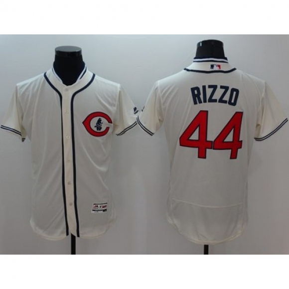 Cubs #44 Anthony Rizzo Cream Flexbase Authentic Collection 1929 Turn Back The Clock Stitched MLB Jersey