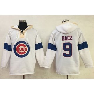 Cubs #9 Javier Baez White Pullover MLB Hoodie