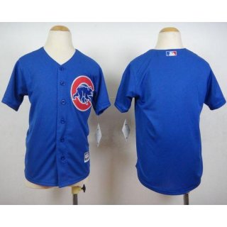 Cubs Blank Blue Cool Base Stitched Youth MLB Jersey