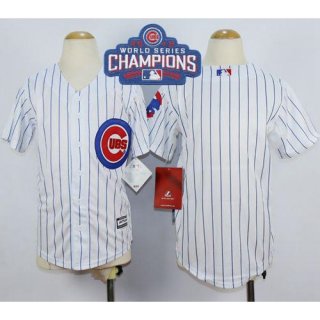 Cubs Blank White Home 2016 World Series Champions Stitched Youth MLB Jersey