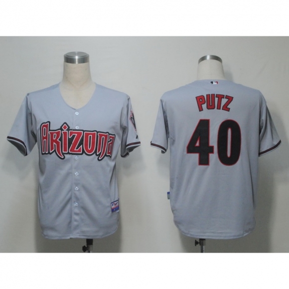 Diamondbacks #40 J.J Putz Grey Cool Base Stitched MLB Jersey