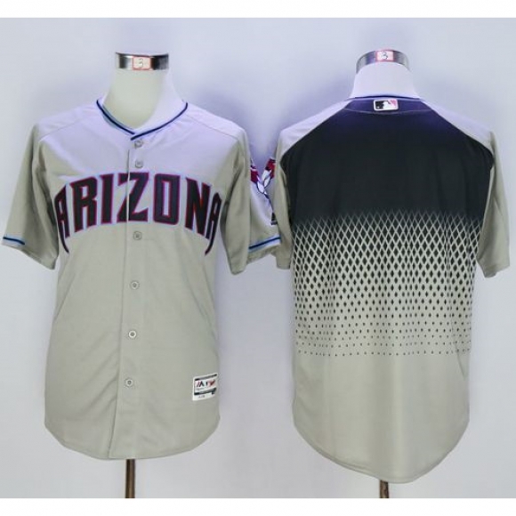 Diamondbacks Blank Gray/Capri New Cool Base Stitched MLB Jersey