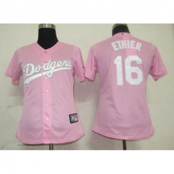 Dodgers #16 Andre Ethier Pink Lady Fashion Stitched MLB Jersey