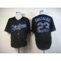 Dodgers #23 Adrian Gonzalez Black Fashion Stitched MLB Jersey