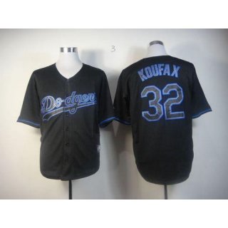 Dodgers #32 Sandy Koufax Black Fashion Stitched MLB Jersey