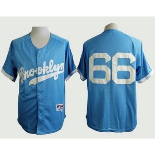 Dodgers #66 Yasiel Puig Light Blue Cooperstown Stitched MLB Jersey