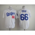 Dodgers #66 Yasiel Puig White Cool Base Stitched MLB Jersey